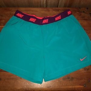 Teal Nike Shorts with built in compression shorts